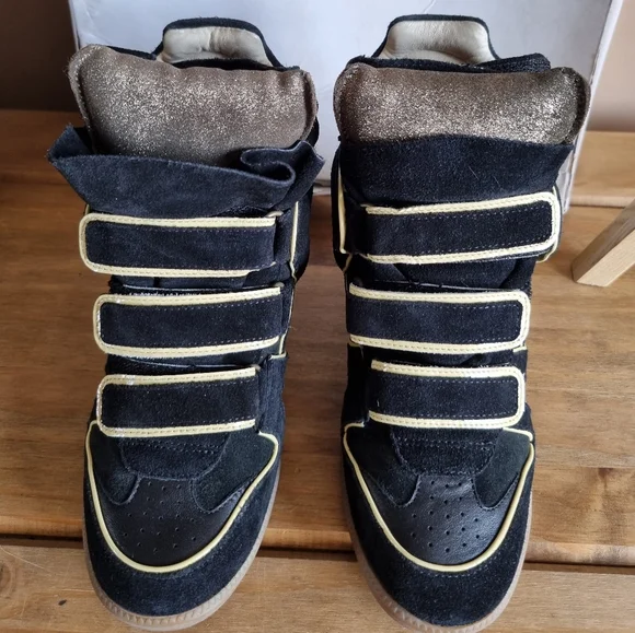 Isabel marant wila sneakers suede black/gold uk 3 Bnwb see description - Picture 2 of 11
